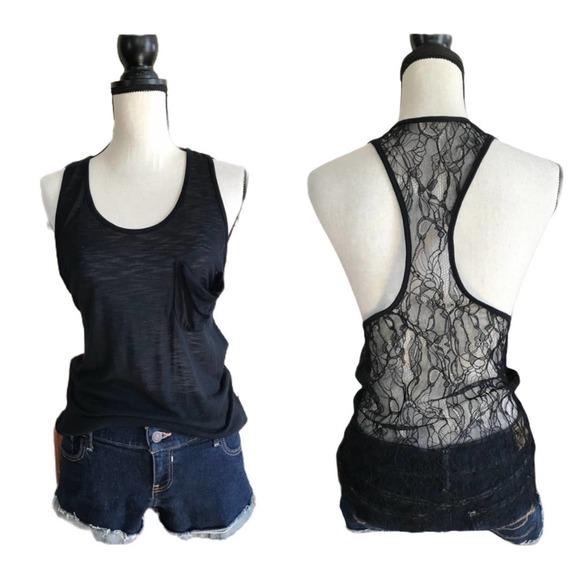 Blue Life Tops - Blue Life Sheer Lace Racerback Tank